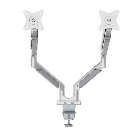 Novara Gas Spring Double Monitor Arm Silver