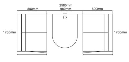 Alto Booth Large 4 Seater with Table inc Desktop Power Module & TV Bracket