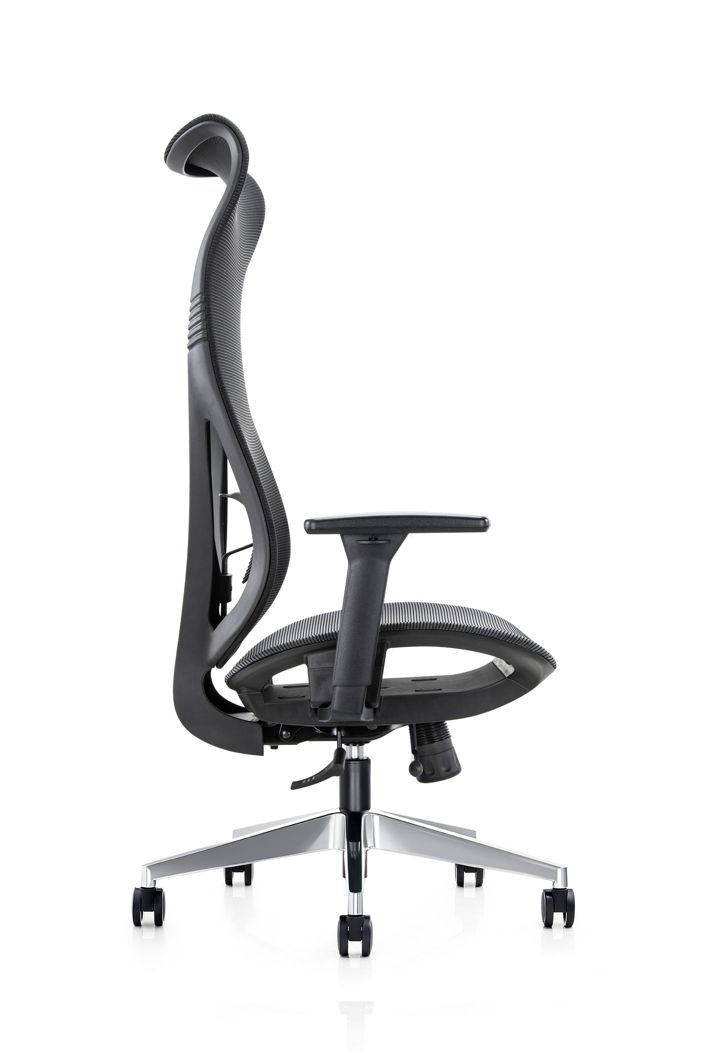 Ergonomic Mala Ultra High Back Mesh Task Armchair with Chrome Base in Black