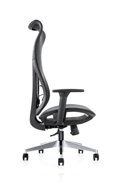 Ergonomic Mala Ultra High Back Mesh Task Armchair with Chrome Base in Black