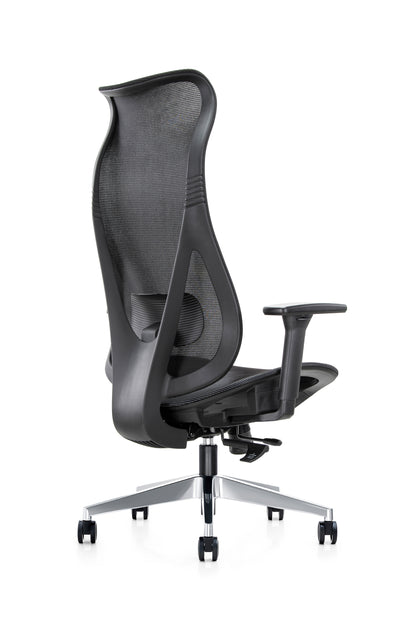 Ergonomic Mala Ultra High Back Mesh Task Armchair with Chrome Base in Black
