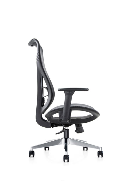 Ergonomic Mala High Back Mesh Task Armchair with Chrome Base in Black