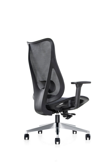 Ergonomic Mala High Back Mesh Task Armchair with Chrome Base in Black