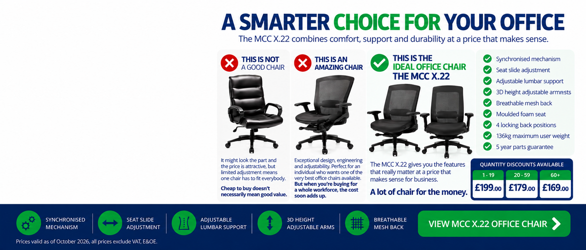 MCC X.22 chair comparison, features and quantity pricing