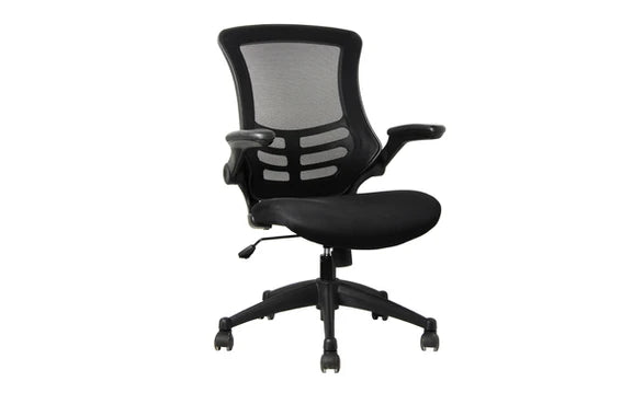 Value Deluxe Mesh Operator Armchair with Foldaway Arms Black