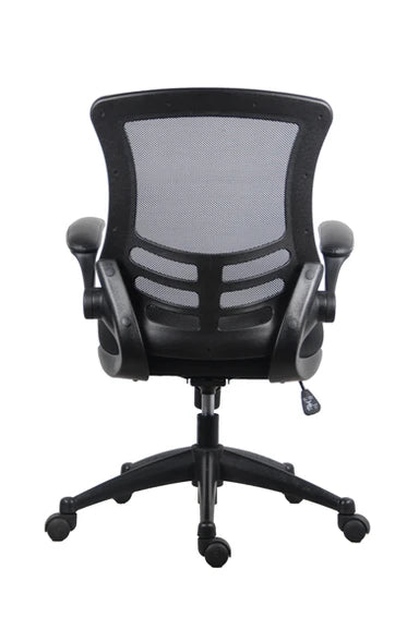 Value Deluxe Mesh Operator Armchair with Foldaway Arms Black