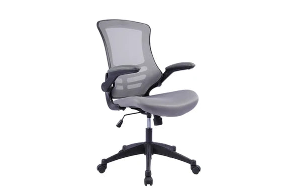 Value Deluxe Mesh Operator Armchair with Foldaway Arms Grey