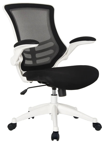 Value Deluxe Mesh Operator Armchair with Foldaway Arms White