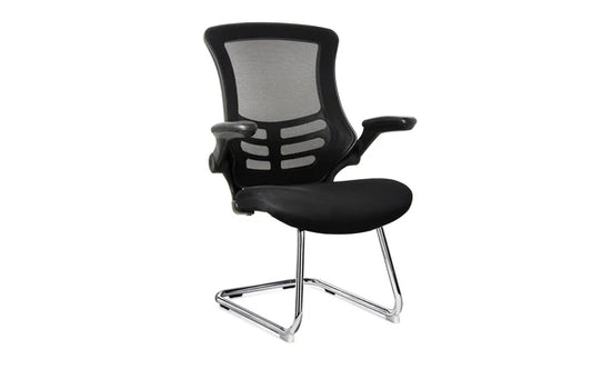 Value Deluxe Meeting Armchair Cantilever Frame with Foldaway Arms Black