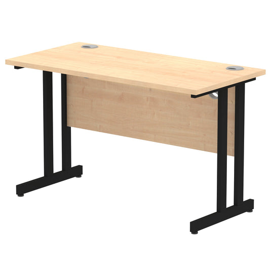 Impulse 1200x600mm Straight Desk, Maple Top with Black Cantilever Legs