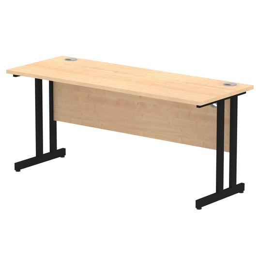 Impulse 1600x600mm Straight Desk, Maple Top with Black Cantilever Legs