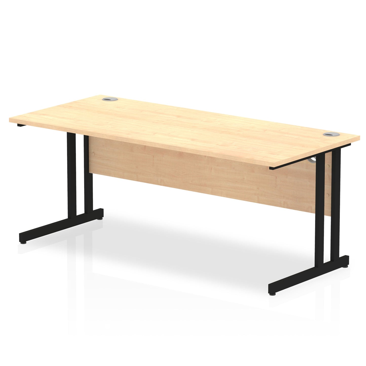 Impulse 1800x800mm Straight Desk, Maple Top with Black Cantilever Legs