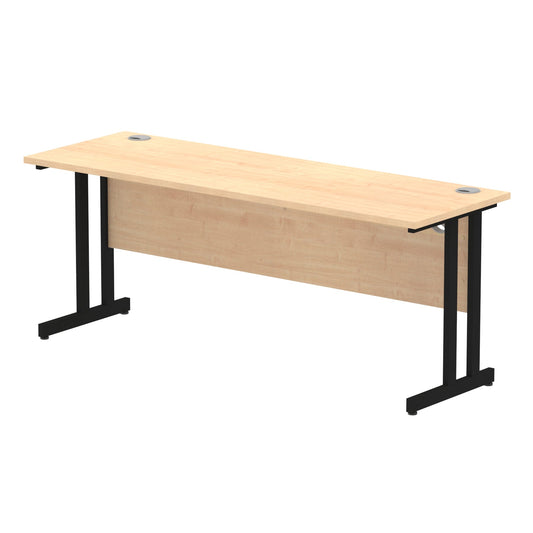 Impulse 1800x600mm Straight Desk, Maple Top with Black Cantilever Legs