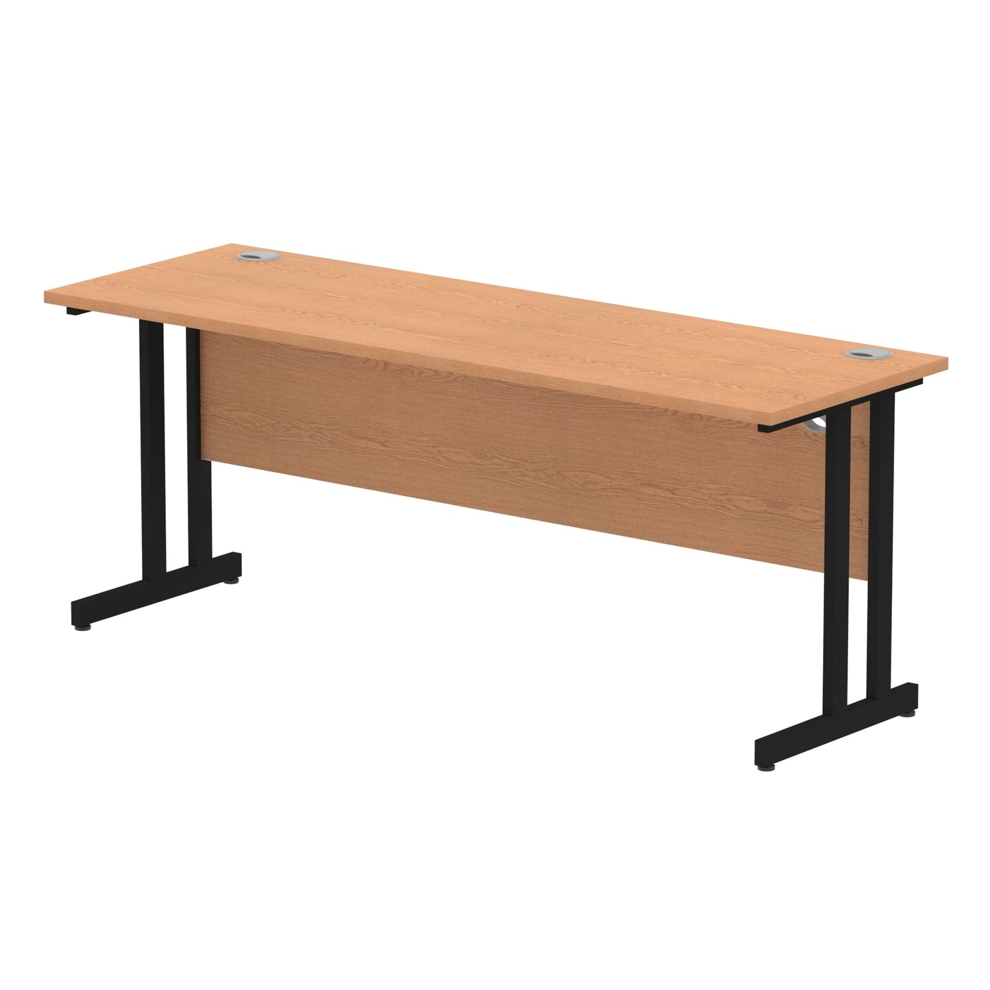 Impulse 1800x600mm Straight Desk, Oak Top with Black Cantilever Legs