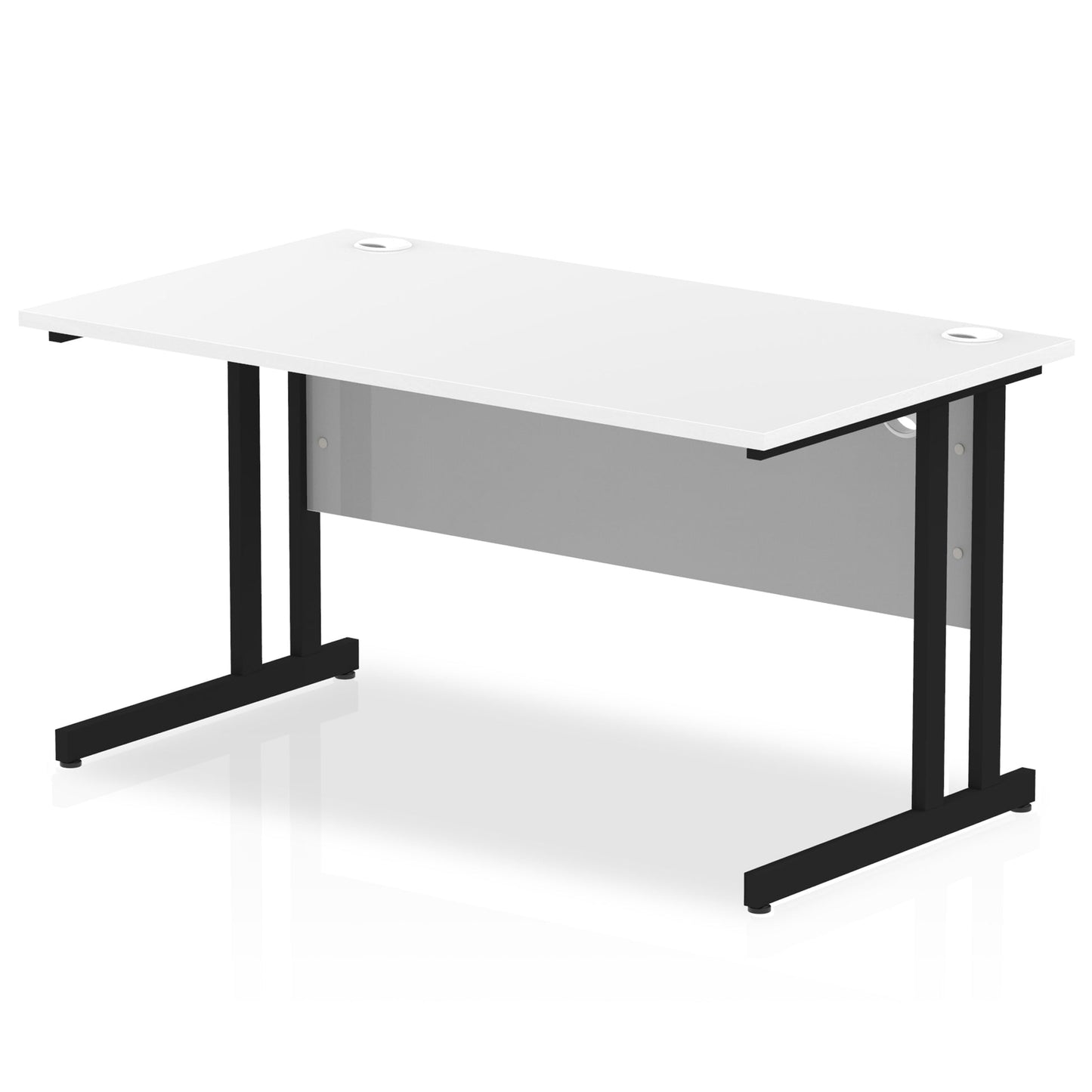 White straight desk on a white background