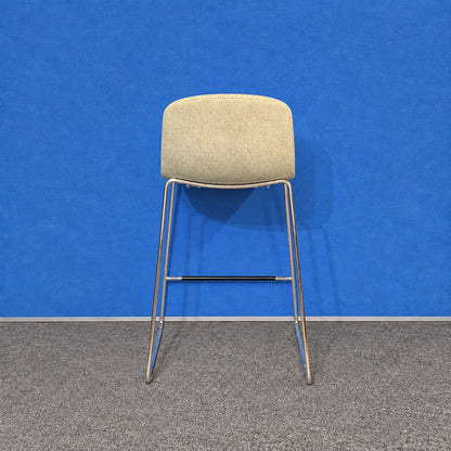Orangebox Cubb-14 Stool Pale Green with Chrome Sled Base (Used)