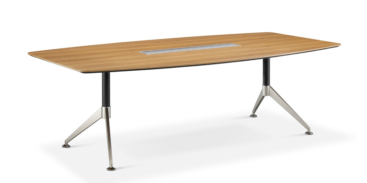 Nero 2400x1200mm Executive Boardroom Table with Cable Management American Black Walnut