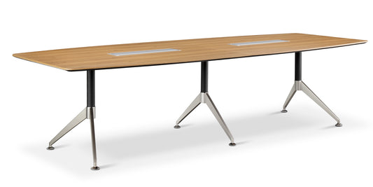 Nero 3000x1200mm Executive Boardroom Table with Cable Management American Black Walnut