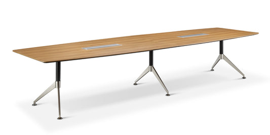 Nero 4000x1200mm Executive Boardroom Table with Cable Management American Black Walnut