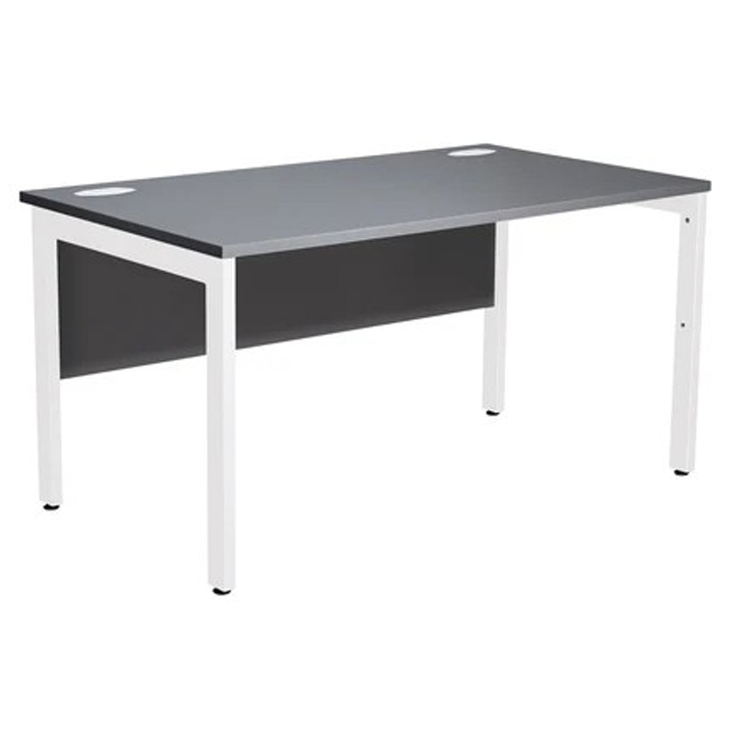 1400x800mm Bench Style Desk, Graphite Top with White Legs