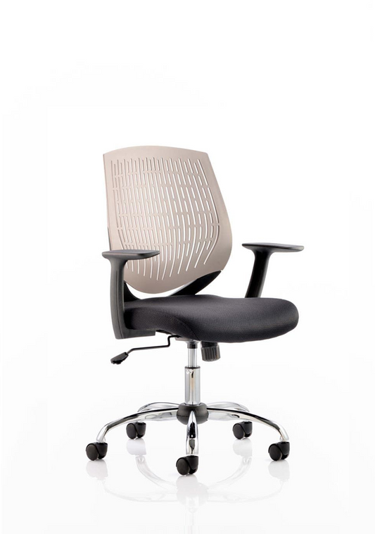 Dura Medium Back Operator Office Chair, Height Adj Arms Grey D.S.