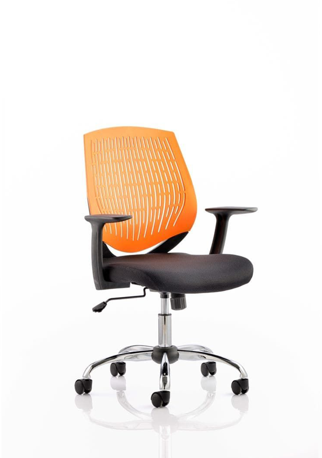 Dura Medium Back Operator Office Chair, Height Adj Arms Orange D.S.