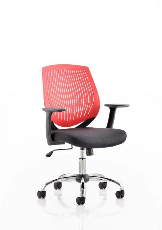 Dura Medium Back Operator Office Chair, Height Adj Arms Red D.S.