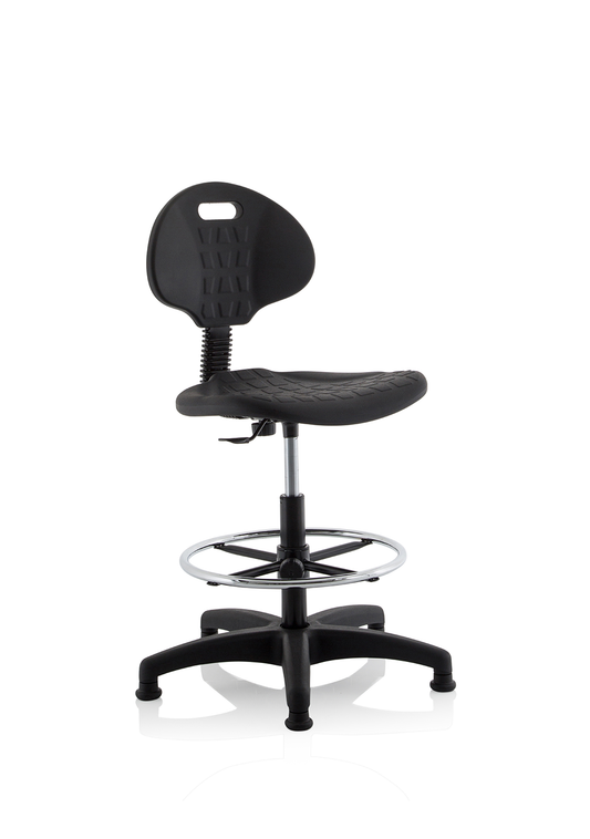 Malaga Medium Back Hi Rise Draughtsman Operator Office Chair Black