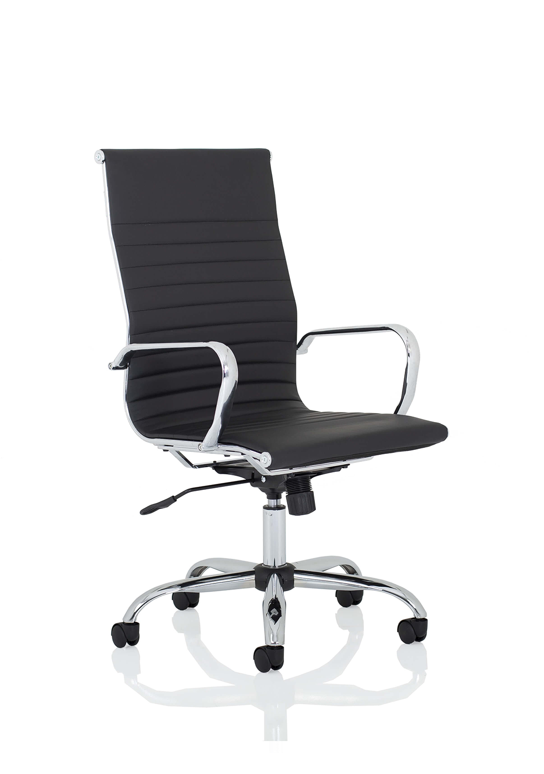 Nola High Back Soft Bonded Leather Executive Office Chair, Fixed Arms Black