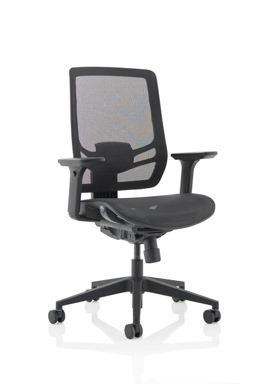 Ergo Twist High Mesh Back Operator Office Chair, Height Adj Arms Black D.S.