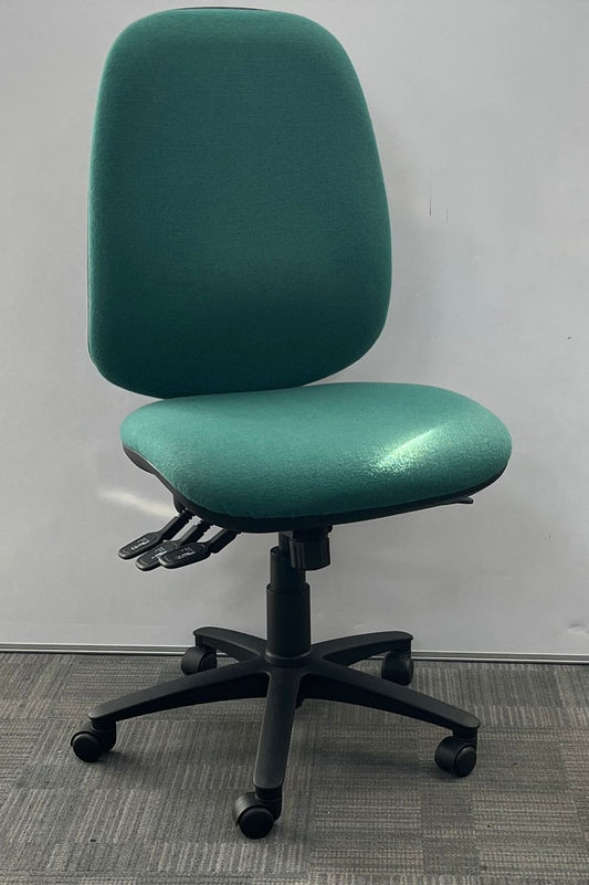 3 Lever High Back Operators Chair Green (used)