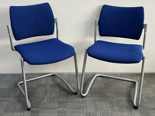 SALE Visitor / Meeting Chair Blue on Grey Cantilever Frame (used)