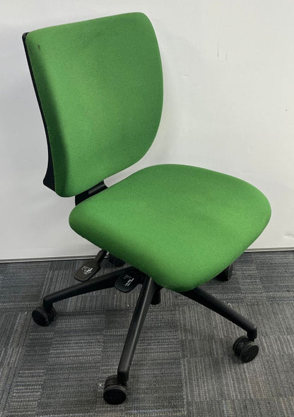Square High Back Operators Chair Green (used)