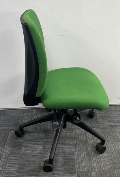 Square High Back Operators Chair Green (used)