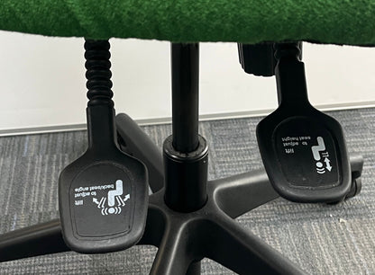 Square High Back Operators Chair Green (used)