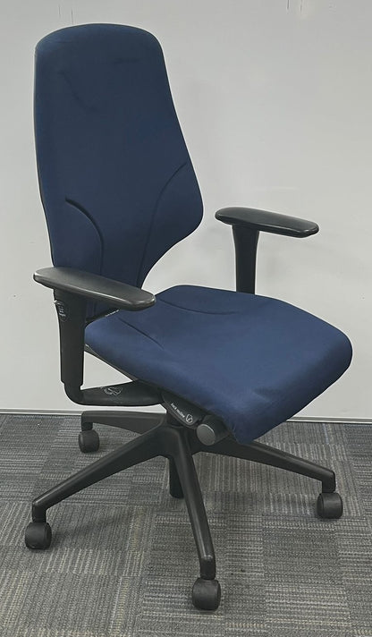 Giroflex 64 High Back Operators Armchair with 3D Height Adjust Arms Blue (used)