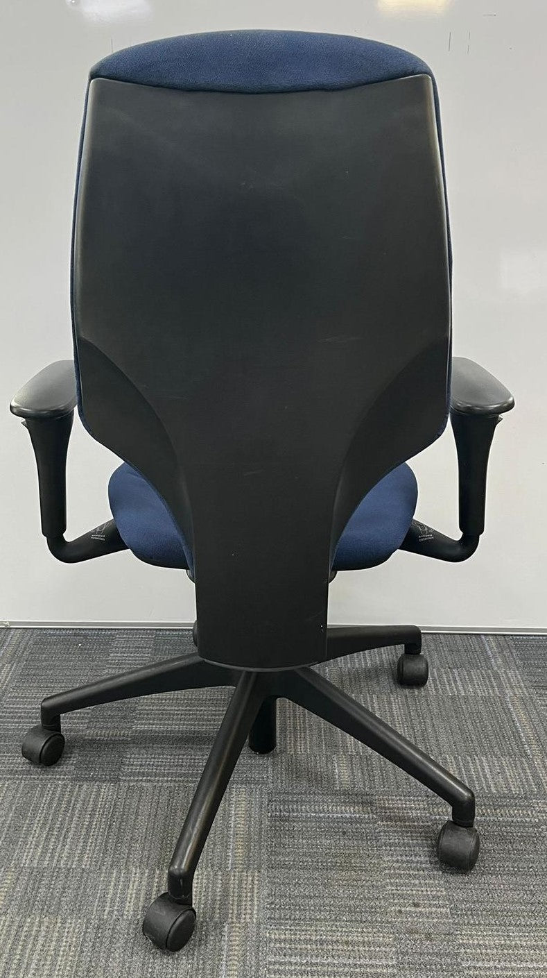 Giroflex 64 High Back Operators Armchair with 3D Height Adjust Arms Blue (used)