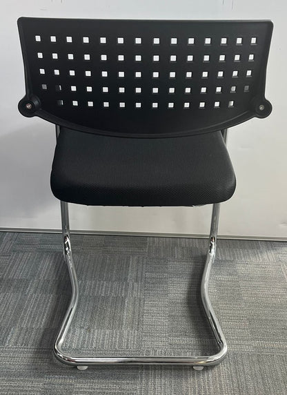 Visitor / Meeting Chair  on Cantilever Chrome Frame Black (used)