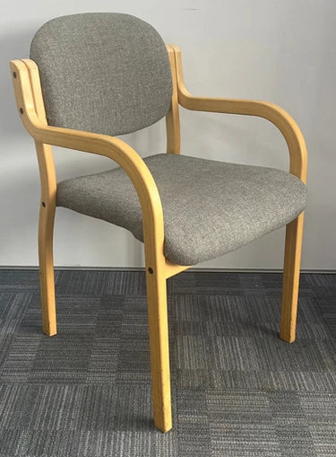 SALE Visitor / Meeting Armchair with Wooden Frame Grey (used)