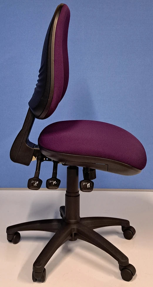 High Back 3 Lever Operators Chair Purple (used)