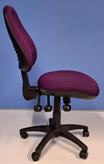 High Back 3 Lever Operators Chair Purple (used)