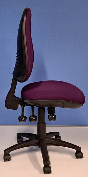 High Back 3 Lever Operators Chair Purple (used)