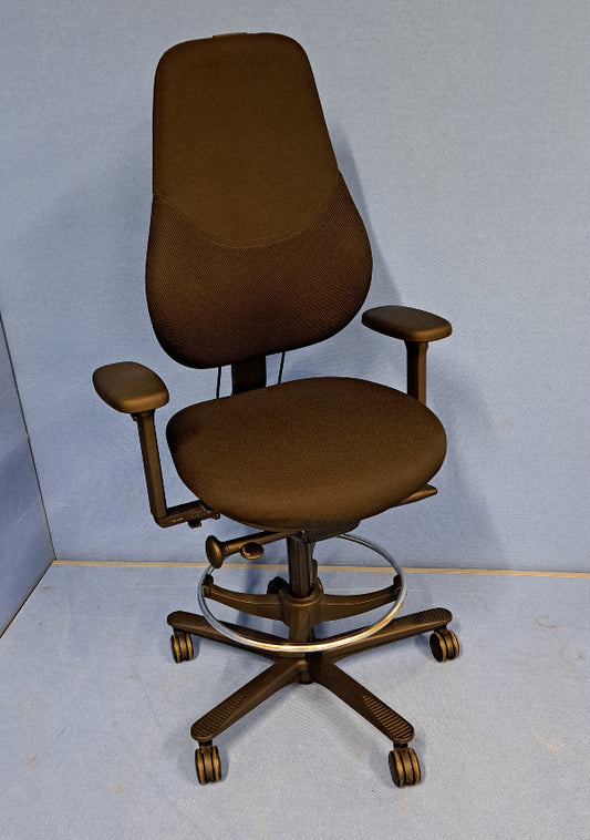 Orangebox Flo High Back Draughtsman Chair Black (used)