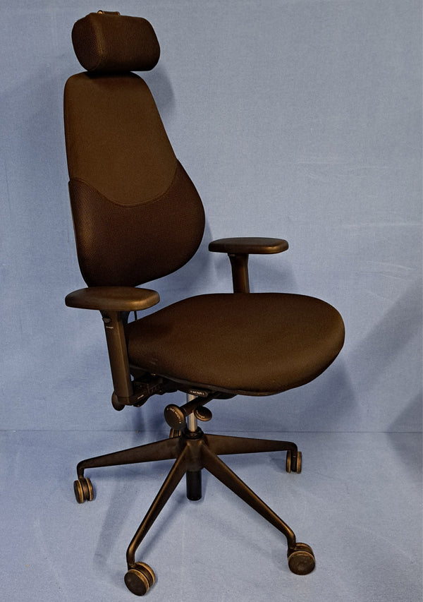 Orangebox Flo Mid Back Task Armchair with Headrest Black (used)