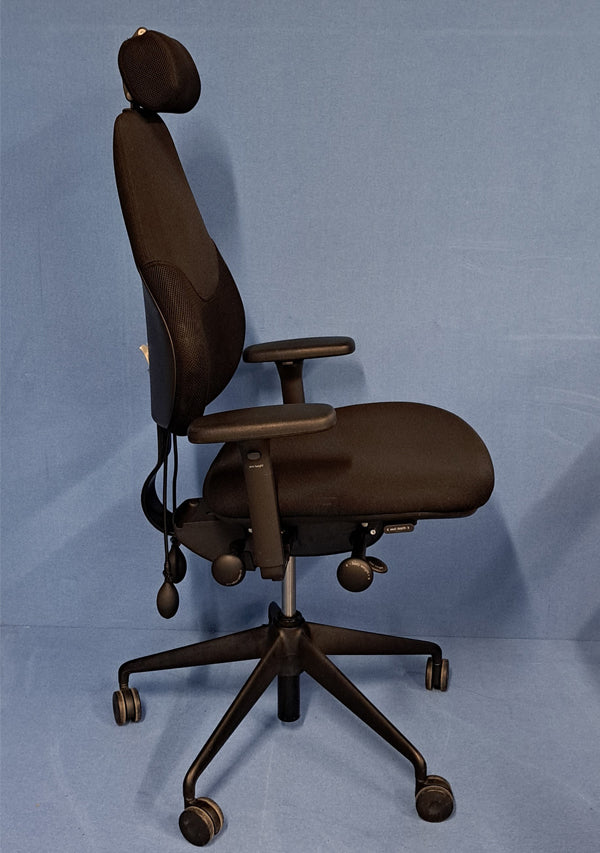 Orangebox Flo Mid Back Task Armchair with Headrest Black (used)