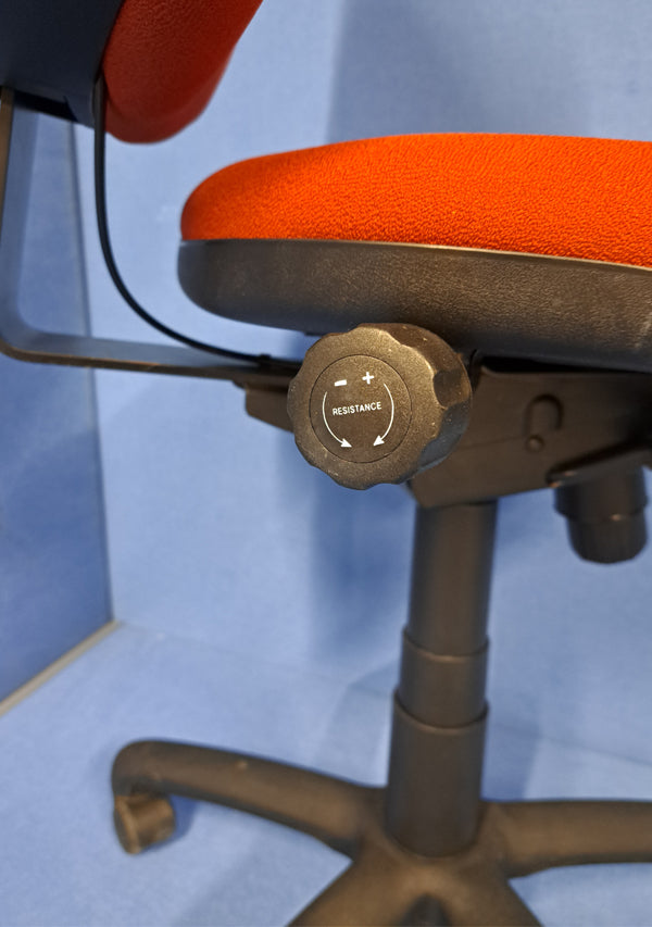 High Back Operators Chair Orange (used)