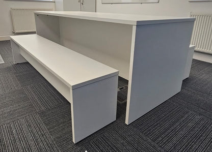 1800x800mm Canteen Table with Bench Seating White (used)