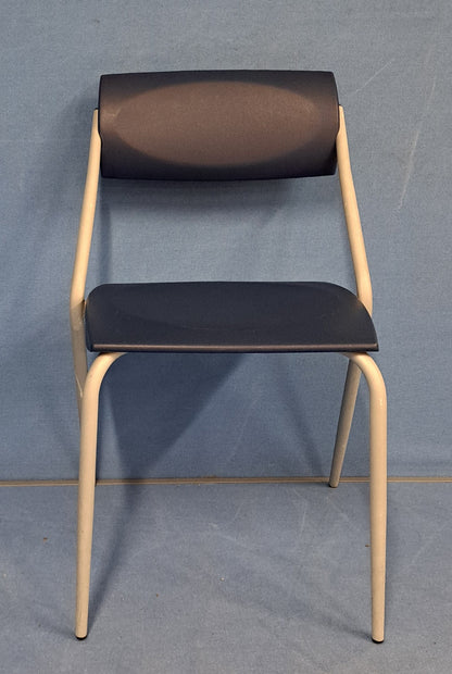 *SALE* Set of 4 Visitors Armchair on 4 Legged Frame Blue / Grey (used)