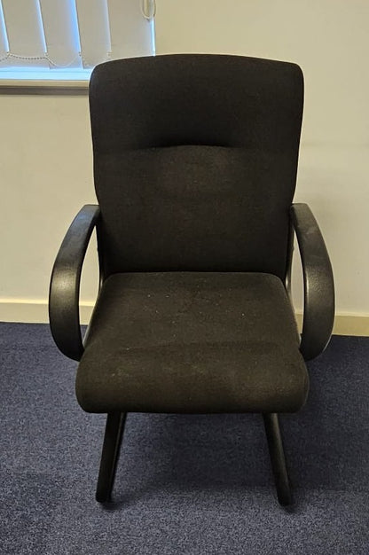 *SALE* High Back Meeting Armchair on Cantilever Frame Black (used)