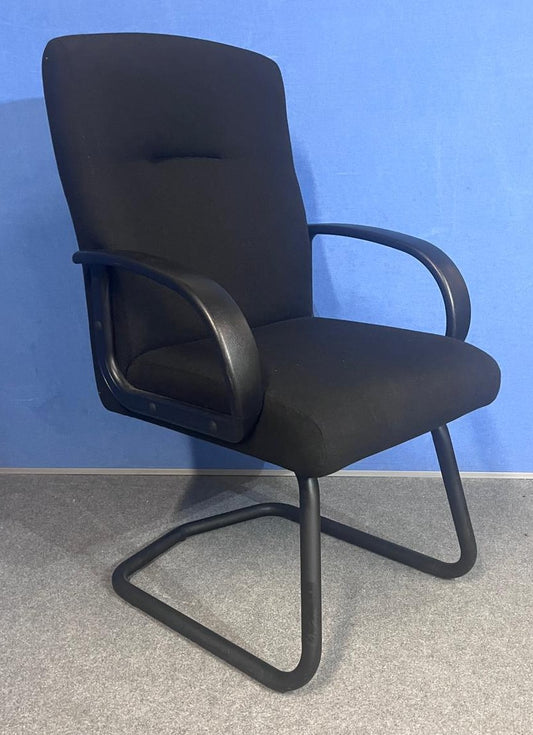 High Back Meeting Armchair on Cantilever Frame Black (used)
